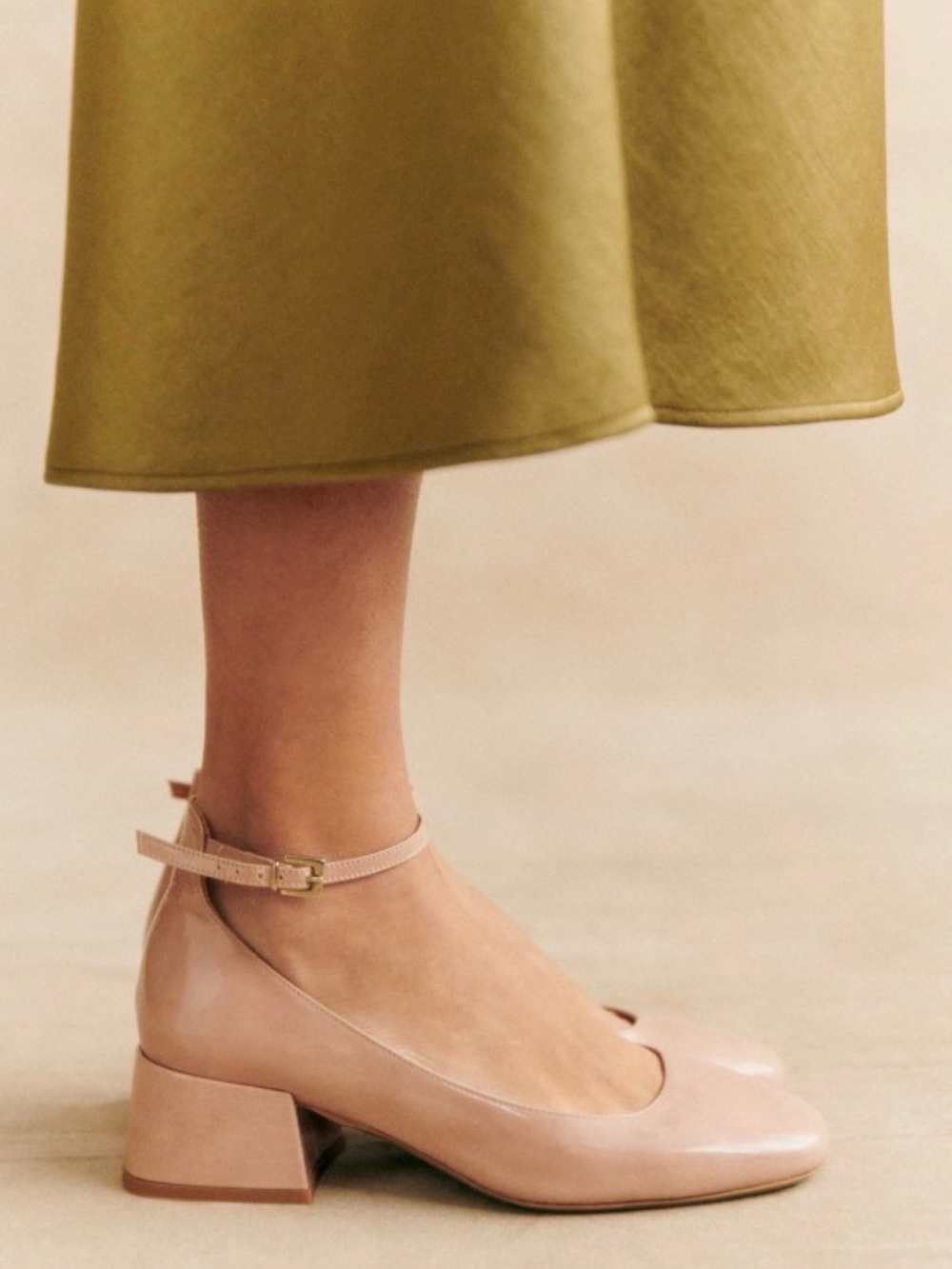 Sezane Melanie Mary Jane’s Patent Leather Block Heel Pump